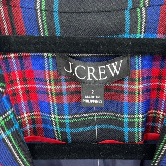 NWT J. Crew Black Red Blue Nipped in Blazer in Stewart Tartan Plaid size 2 - Picture 10 of 13